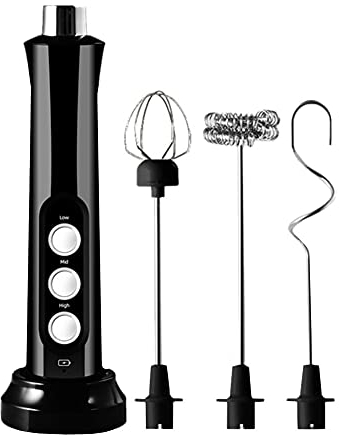 KANKOO Milk Frother Mini Batidora Batidora eléctrica pequeña Mini Bate Café vaporizador de Leche Pequeño batidor Eléctrico vaporizador de Leche Black,One Size