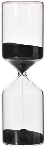 Minuteurs Sablier 30 Minutes horloge de sable Sablier pour Décoration Cuisine Cuisson ou Enseignement Minuteur, Verre Sablier pour Maison, Bureau, Cadeaux, Bureau, 18 X 5,5 Cm(le noir)