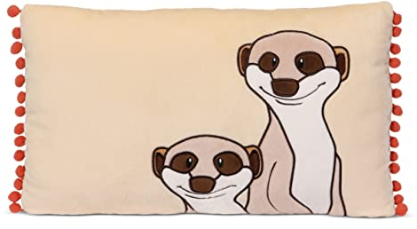 NICI Kuschelkissen Zwei Erdmännchen mit Bommelbordüre