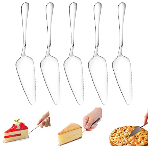 AHRITA 5 Stück Tortenheber Edelstahl Set, Edelstahl Kuchenschaufel, Kuchenheber, Tortenschaufel, Tortenheber mit Messer für Küchen, Restaurants, Partys