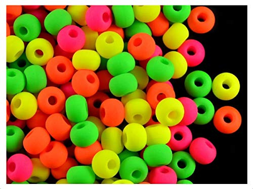 200 Stück Tschechische Glasperlen Gepresst, 5.5 mm, Estrela NEON Bagel, Warm Neon Mix