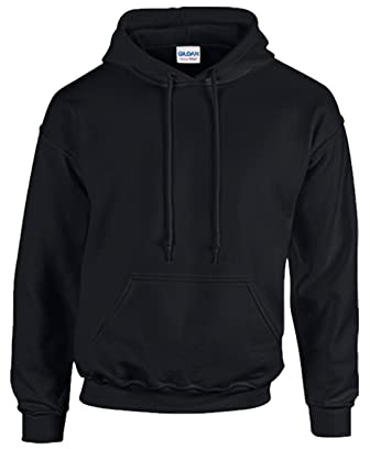 Gildan Sweatshirt mit Kapuze L, 1x Schwarz & 1 HLKauf Block