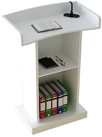 JITEM Podium Pupitre de pupitre en MDF, Bureau de réception sur Pied avec étagère de Rangement, idéal pour Les conférenciers, Auditorium de conférence, église 23,6 x 16,5 x 47,2 Pouces Classes