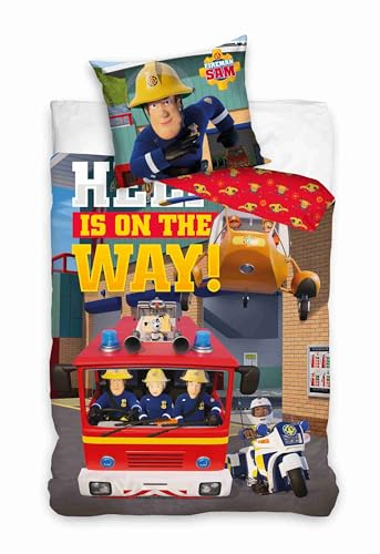 Carbotex Feuermann Sam Fireman Sam Kinderbettwäsche Babybettwäsche 100x135 + 60x40 Baumwolle