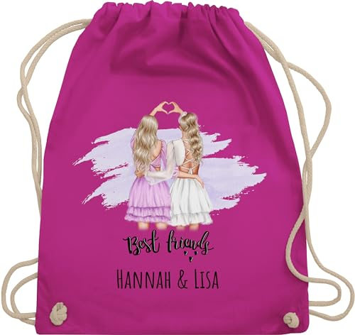 Turnbeutel Rucksack - Best Friends Geschenke Freundinnen Name I Weihnachten Beste Freundin Geschenk I BFF I Besties - Unisize - Fuchsia - für tasche partner friend personalisierte