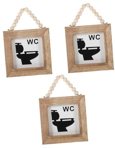 ULTECHNOVO 3pezzi Targa Decorativa Per Bagno Segnale Vintage Per Toilette Design Rustico Per Decorazione Murale Stile Country Facile Da Appendere Senza Danni Perfetta Per Hotel e Centri