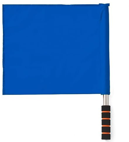 2Pcs Sports Referee Flag, Stainless Steel Hand Flag Red Signals Flag Sponge Handle Flags, Official Performance Flag for Football basketball Volleyball Tracks Sports (Blue)