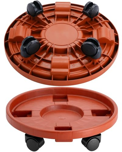 Doseno Plant Caddy with Wheels, Plant Dolly with Wheels, 2 Pack, 13 in