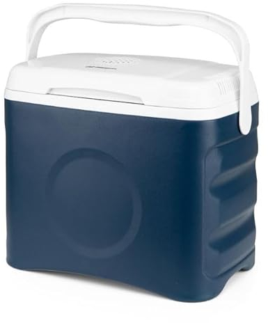Suinga Frigorifero elettrico portatile, capacità 25 litri, potenza 60 W, raffredda e riscalda, 46 x 40 x 32 cm, blu