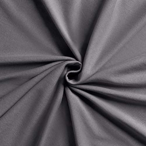 VelvetHome Topper Spannbettlaken 200x220 cm 100% gekämmte Baumwolle Markenqualität Oeko-TEX 100 Bettlaken Spannbetttuch Jersey 200x220 Anthrazitgrau
