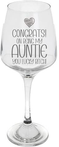 Congrats on Being My Auntie Gifts for Auntie Engraved Wine Glass Personalised Birthday Gifts for Women Auntie Gifts Ladies Gifts Ideas Red Wine Auntie Gifts for Her Presents for Women