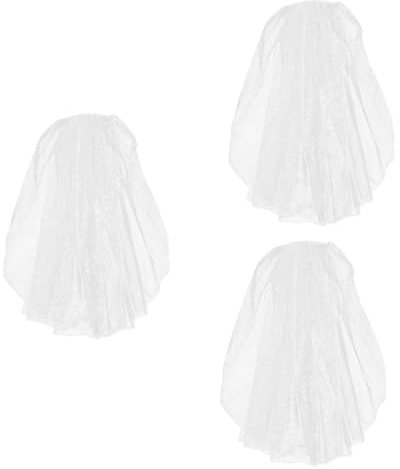 DEARMAMY 3St Braut kurzer Schleier Hochzeitskleider wedding hair accessories bridal veil roségoldenes Schleier für Bräute Tiara Braut Kammschleier braut kopfschmuck Gittergewebe