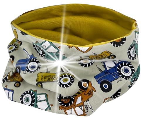 HECKBO 360° Reflektor Kinder Beanie Mütze oder Loop Schal - Vlies Stoff oder Jersey innen für Sommer Frühling Herbst Winter