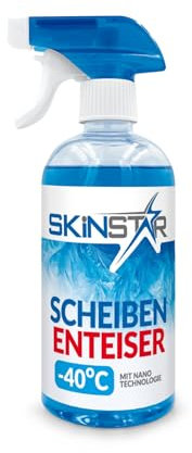 SkinStar Descongelante para parabrisas hasta -40 °C, espray anticongelante para parabrisas, antiarañazos, visión clara, con nanotecnología (500 ml)