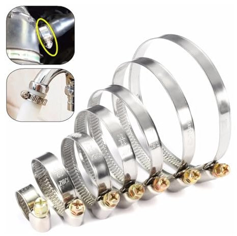 Clamp 5/10pcs Pipe Clamps Genuine Jubilee Stainless Steel Hose Clips Car Oil Fuel Water Pipe Hose Pipe Clamps Worm Drive Anti-Oxidation Hose Clamping(5pcs 10-16mm)(9-16mm)