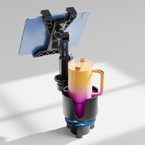 OHLPRO Getränkehalter Tablet Halterung, 360° drehbar, für 17,8-27,9 cm Tablets, iPad und Samsung Tab, Auto LKW Zubehör