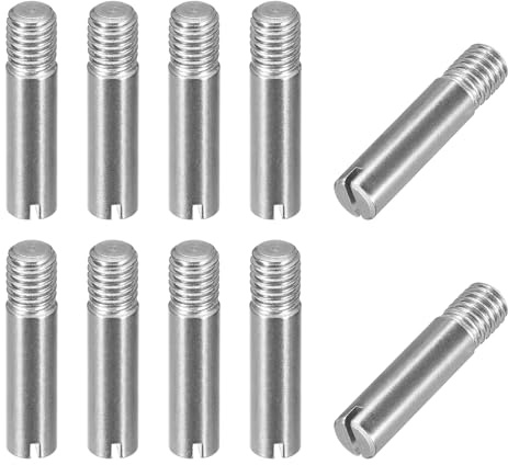 QUARKZMAN 10 Stück M8 x 35mm geschlitzt männlich gerade Gewindestifte, Spannstift Sortiment Zylindrischer Stift aus 304 Edelstahl, Gewindedübel für Möbel Schränke Vitrine Kleiderschrank