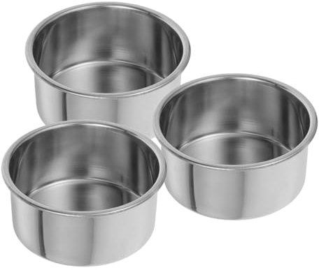GLEAVI Mini Tortiera Rotonda 4 Pollici in Acciaio Inox, 3 Pezzi