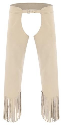 Agoky Pantalon Chaps De Cow-Boy Homme Pantalon Ouvert Entrejambe Costume Cow-Boy Occident Carnaval Halloween