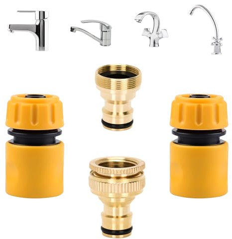 TOPWAYS Kitchen Tap Hose Connector, Indoor Outdoor Outside Garden Tap Connector Universal Mixer Tap Hose Connector & Hose Quick Connectors Hose Attachments Adapter for Kitchen Sink Garden Hosepipe