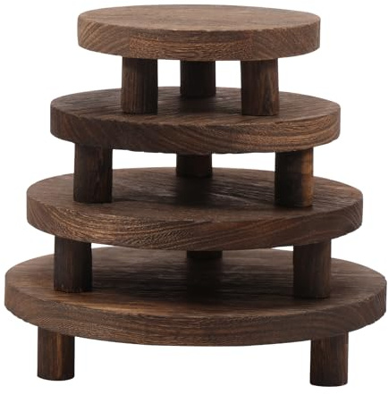 Fyeme 4 Sgabelli per piante in legno con gambe rimovibili, mini tavolo per fiori, diverse misure, per interni, per balcone, giardino, camera da letto, cucina, piano di lavoro