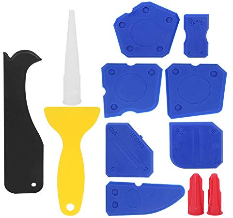 AUNMAS Kit de Raspador de Calafateo de Silicona, Esparcidor de Sellador, Herramientas Flexibles para Lechada, 12 Uds.