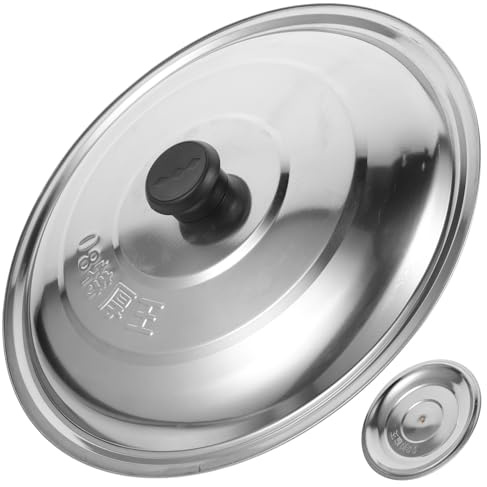 Runder Edelstahl Topfdeckel für Haushalt, Silber, Multifunktional | Edelstahl und Kunststoff, Geeignet für Suppentopf und Pfanne, Leichtes Design mit Angenehmer Haptik