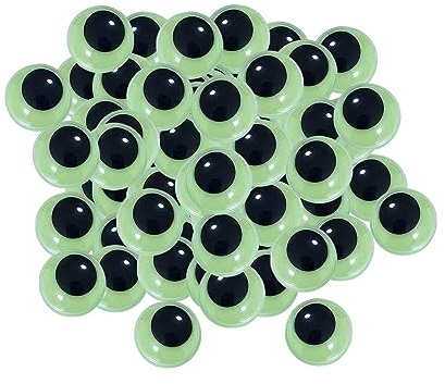 SERUCARY Adesivi Fosforescenti, Occhi Luminosi Mobili, Autoadesivi per Decorazioni, Scrapbooking, Giocattoli, 8mm 100pz