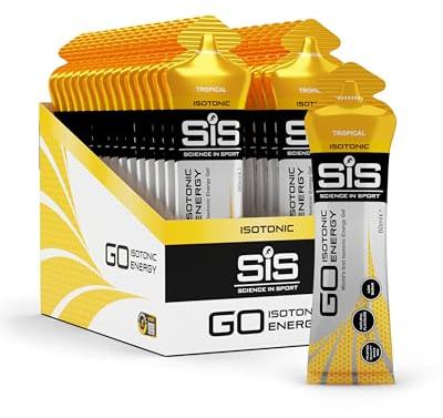 Science in Sport GO Isotonic Energy Gel 30 x 60ml Tropische Früchte, Vegan - Isotonische Formulierung mit 22g Kohlenhydrate, Guter Energielieferant, Optimale Alternative für isotonische Getränke