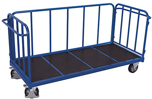 Dreiwandwagen mit senkrechten Streben Traglast (kg): 500 Ladefläche: 2005 x 845 mm RAL 5010 Enzianblau