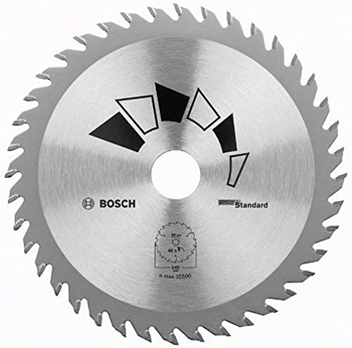 Bosch 1x Kreissägeblatt Standard (Sägeblatt für Holz, Ø 180 x 2.2/1.5 x 30/20 mm, 40 Zähne, ATB, mit 1x Reduzierring 20 mm, Zubehör Kreissäge)