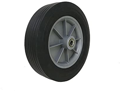Shepherd Hardware 9653 12-Inch Hand Truck Replacement Wheel, Solid Rubber, 2-5/8-Inch Ribbed Tread, 3/4-Inch Bore Centered Axle, Black