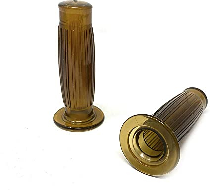 Poignées Oval Old School Antique de Moto pour Guidon 22mm | Café Racer Scrambler Brat Bobber Roadster