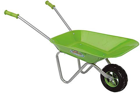 Esschert Design Kinderschubkarre, Gartenkarre für Kinder in grün, ca. 77 cm x 40 cm x 43 cm