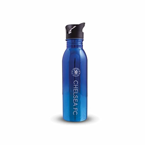 Chelsea F.C. 700ml Edelstahl Trinkflasche UV-beschichtet Blau Sportflasche auslaufsicher isoliert Fußball Fanartikel Chelsea FC Flasche Gym Outdoor