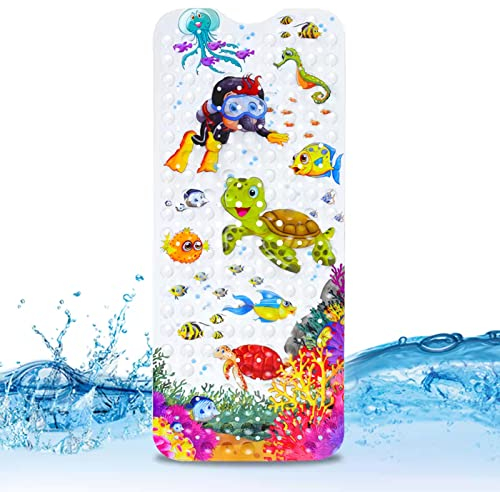 JOYBOY Tappetino Vasca Antiscivolo,100x40 cm Tappetino per Vasca da Bagno,Resistente alla Muffa,Lavabile a Mano,con Motivi,per Vasca da Bagno