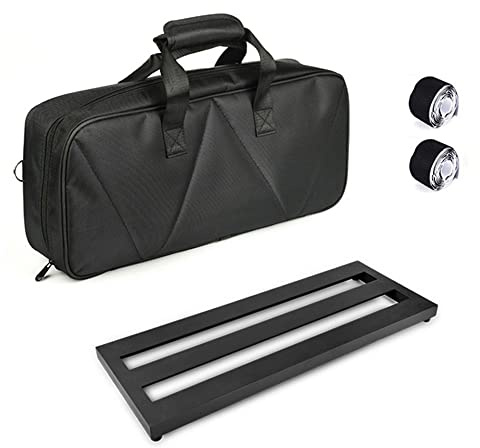 Btuty Gitarreneffekt-Pedalboard, mittelgroß, Aluminiumlegierung, 50 x 19,1 cm, mit Tragetasche