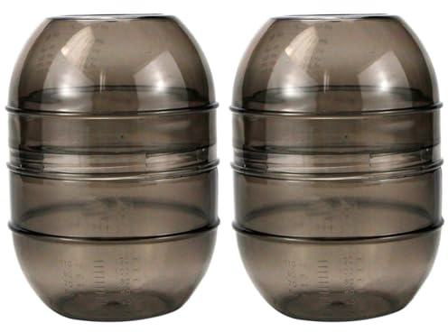 KALLORY 2Pcs Hair Dye Mixing Cups with Measuring Scale Professional Hair Color Bowls for Salon and Home Use Durable Pp Material Easy to Clean HairColor Tint Shaker