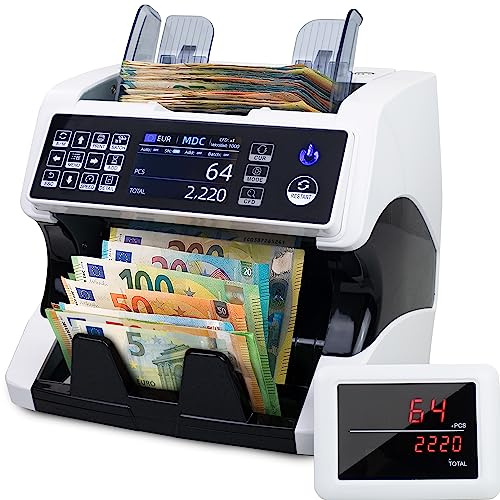 Jubula MV-500 Macchina conta banconote professionale a denominazione mista | EUR, USD, GBP, ecc. | 11 metodi di rilevamento delle contraffazioni | Conta soldi