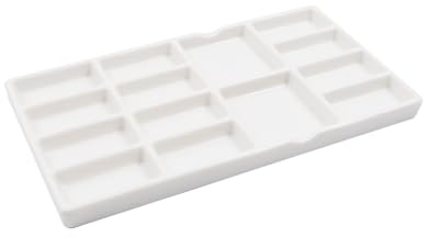 Coshar Paleta rectangular de 14 pozos de cerámica para artistas, paleta de porcelana para artistas, bandeja de mezcla de acuarela para pintores, mezcla de acuarela, pintura al óleo