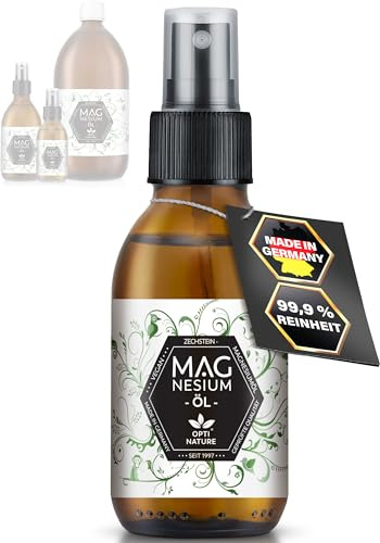 99,99% reines Magnesiumöl |hoch bioverfügbares Zechstein Magnesium Öl |100-5000ml Spray | Flüssig - Tropfen | Liqid für die Haut, & reine Natursole | OPTI NATURE
