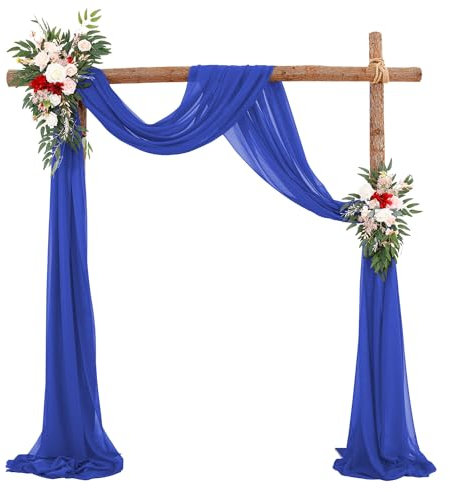 Viusneun Hochzeit Vorhang Hochzeitsbogen - 1 Stück Elegante Drapierstoffe für Hochzeit, Babyparty & Zeremonien - Dekoratives Himmelbett-Vorhang-Ensemble (Juwelenblau,75x300cm)