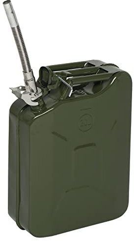 20 Litre Fuel Oil Storage Can Metal Petrol Diesel Tank with Spout,Jerry Can Fuel Can Metal Petrol Can Water Container Cans Large Liquid Storage Canister For Diesel,Petrol,Oil & Water Container, Green