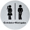 stahl-design-tebart Hinweisschild Piktogramm rund 7,5 cm Edelstahl selbstklebend 3M Klebefläche graviert Edeloptik elegante Beschilderung langlebig WC Getränkerückgabe- 7,5x7,5x0,1cm