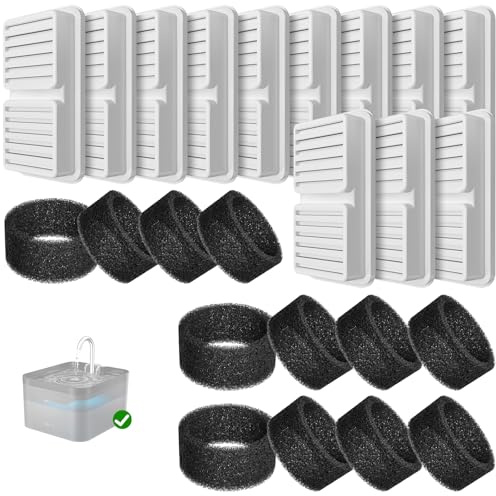 Filter för kattfontäner, 12 filter + 12 skumfilter för dricksfontäner för katter
