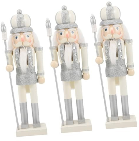 PRETYZOOM 3 Pièces Casse Noisette Jouets gonflables Jouet pour Les Enfants Bureau de noël Decoration décoration marionnettes décor Soldat Casse-Noisette décor de Soldat Bois