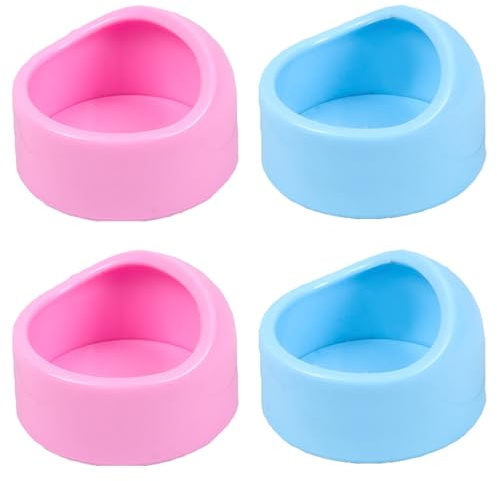 SquEqu Paquete de 4 cuencos de alimentación para hámsteres, cuencos de comida y agua, para hámsters sirios, hammies, ratones, jerbos, degus, erizos, animales pequeños, mascotas