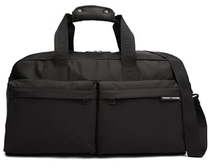 Tommy Hilfiger Herren Element Duffle Bag mit abnehmbarem Crossbody-Gurt, Schwarze Repreve, Einheitsgröße