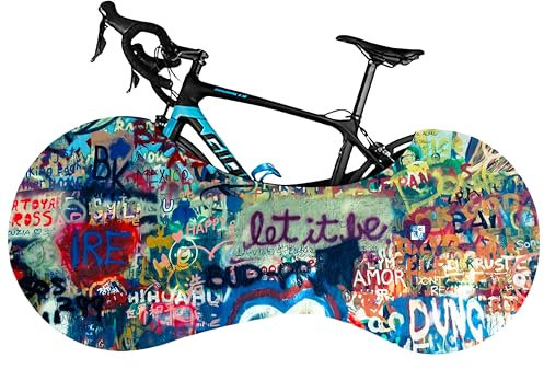 Bicycle Wheel Cover, Dustproof Bicycle Wheel Cover for Indoor Outdoor Storage, High Elastic Tire Package Road MTB Protective Gear Garage for Tires of 26-29 Inches (Colorful Graffiti)