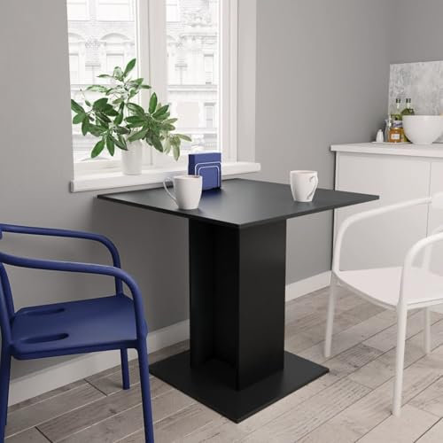 ShGaxin Esstisch, Küchentisch, Esszimmertische, Esszimmermöbel, Esszimmer, Couchtisch, Esstischgruppe, Tisch, Schwarz 80×80×75 cm Spanplatte